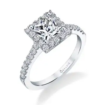 Princess Cut Engagement Ring with Halo - Emma