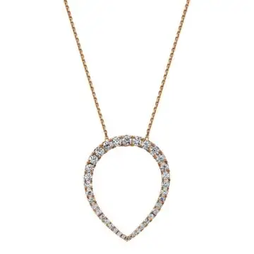 White Gold Rose Gold Diamond Teardrop Necklace