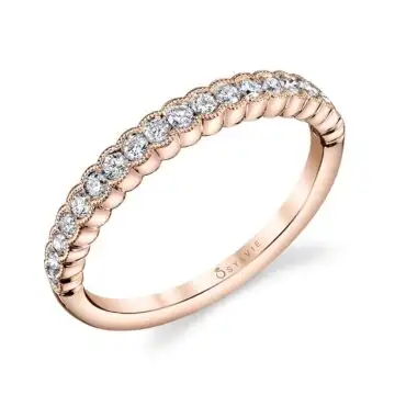 White Gold Stackable Wedding Band - Angeline