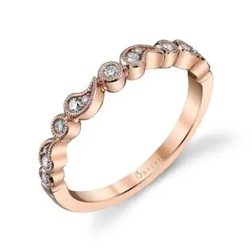 White Gold Stackable Wedding Band - Maeva