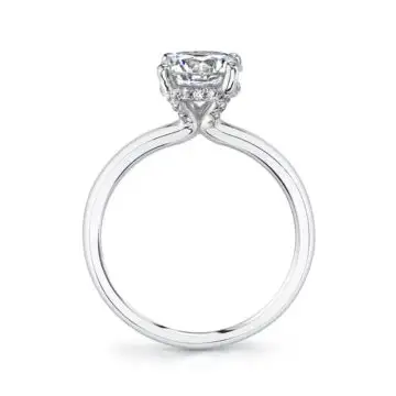 White Gold Round Cut Solitaire Engagement Ring - Joanna