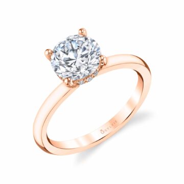 Pink Topaz Rose Gold Halo Ring — Chicago Invisible Setters