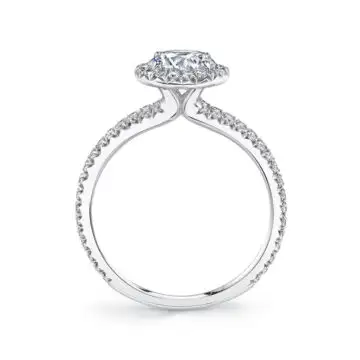 Round Cut Split Shank Engagement Ring - Genevieve