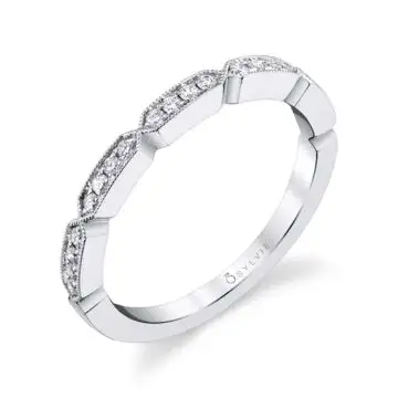 White Gold Simple Modern Stackable Band - Elisabeth