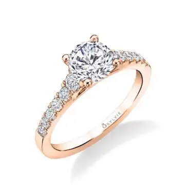 White Gold Round Cut Classic Engagement Ring - Isadora