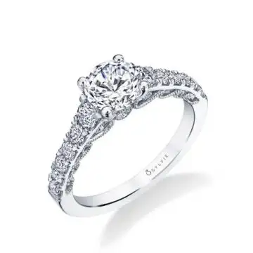 Round Cut Vintage Inspired Classic Engagement Ring - Lolita