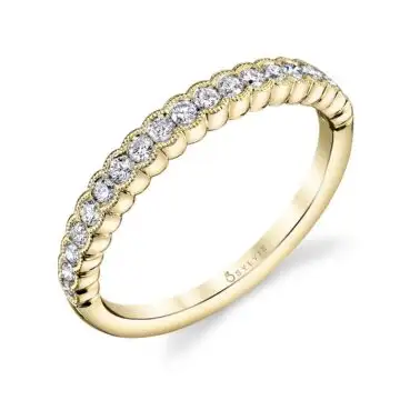 White Gold Stackable Wedding Band - Angeline