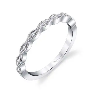 White Gold Stackable Wedding Band - Berdine