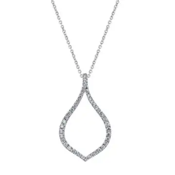 White Gold Teardrop Diamond Necklace