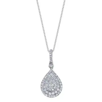 White Gold Teardrop Diamond Pendant