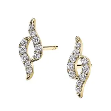 White Gold Two-Row Diamond Ear Climbers