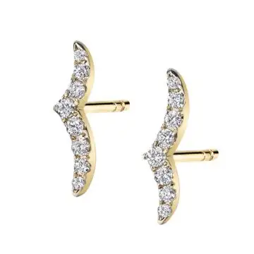 White Gold Unique Diamond Ear Climbers