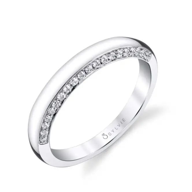 Unique Round Diamond Wedding Band