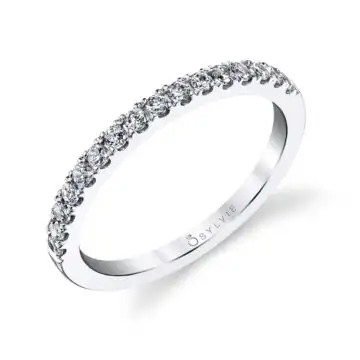 White Gold Classic Wedding Band - Rose