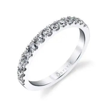 White Gold Classic Wedding Band - Luna