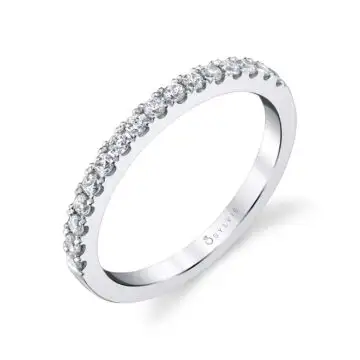 White Gold Classic Diamond Wedding Band - Celeste