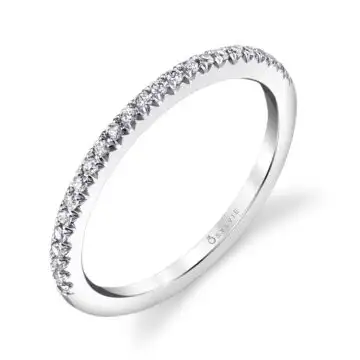 White Gold Round Cut Classic Wedding Band - Camilla