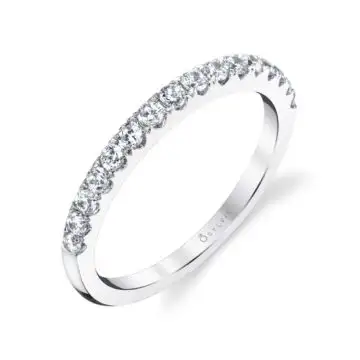 White Gold Round Cut Classic Wedding Band - Penelope