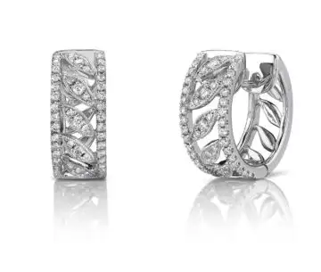 White Gold White Gold Diamond Hoop Earrings