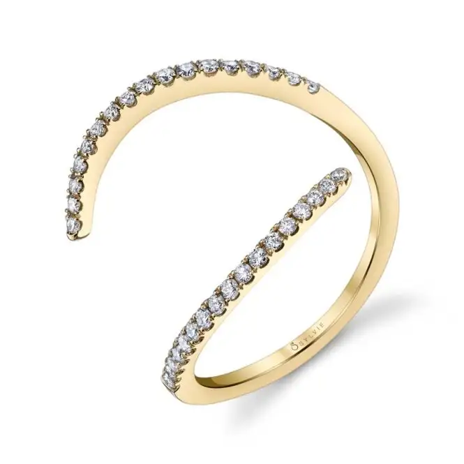 Yellow Gold Free Form Diamond Ring