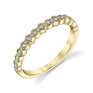 White Gold Stackable Wedding Ring - Justine