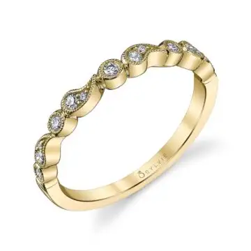 White Gold Stackable Wedding Band - Maeva