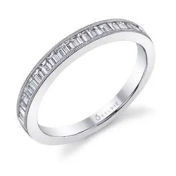 White Gold Baguette Wedding Band