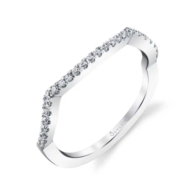 Round Cut Contoured Wedding Band - Scarlett