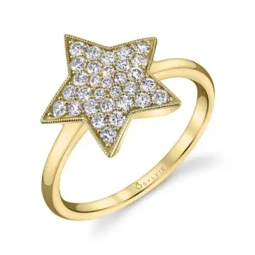 White Gold Diamond Star Ring