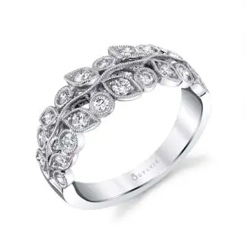 White Gold Ramona - Flower Wedding Band