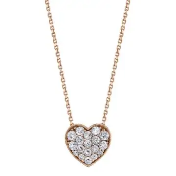 White Gold Heart-Shaped Diamond Necklace