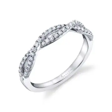 White Gold Spiral Wedding Band - Elyse