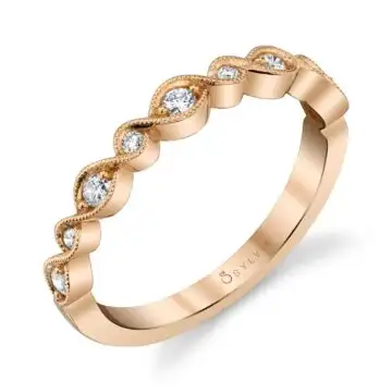 White Gold Spiral Stackable Band in Rose Gold - Valentine