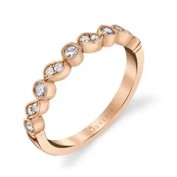 White Gold Rose Gold Stackable Wedding Band