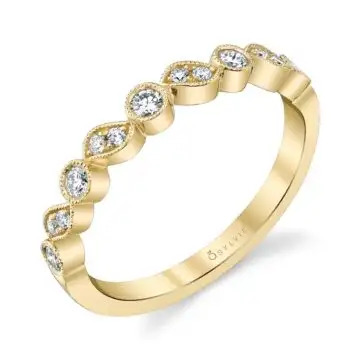 White Gold Yellow Gold Stackable Wedding Band