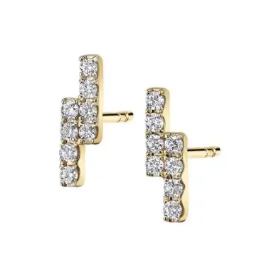 White Gold Two Row Yellow Gold Ear Climber