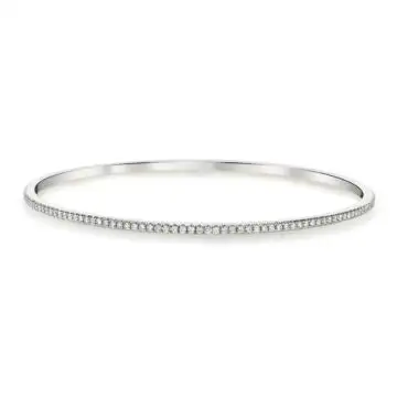 White Gold Slip On Diamond Eternity Bangle