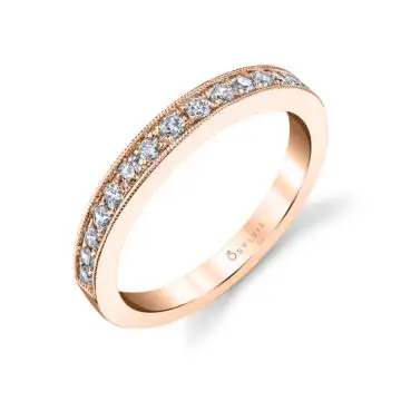 White Gold Modern Vintage Wedding Ring - Cassie