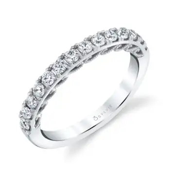 White Gold Vintage Wedding Band