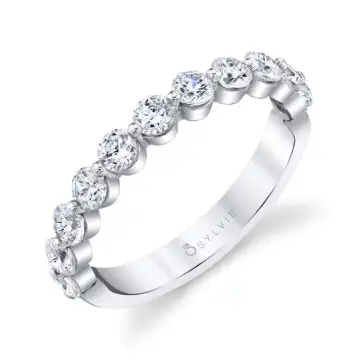 White Gold Stackable Wedding Band 1.0 CT