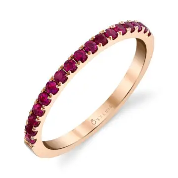 White Gold CLASSIC ROSE GOLD RUBY WEDDING BAND