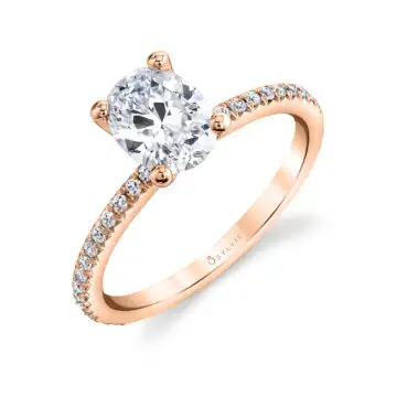 White Gold Oval Cut Classic Engagement Ring - Adorlee