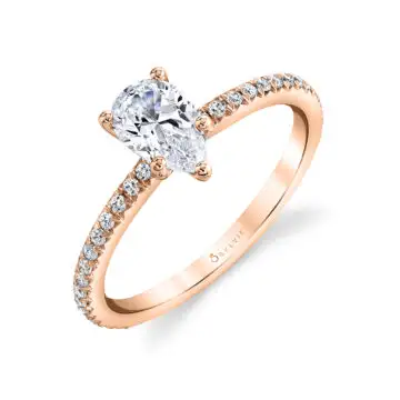 White Gold Pear Cut Classic Engagement Ring - Adorlee