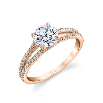 White Gold Split Shank Engagement Ring - Janine