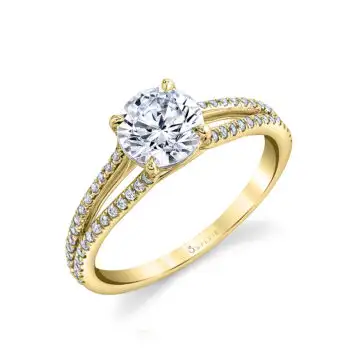 White Gold Split Shank Engagement Ring - Janine