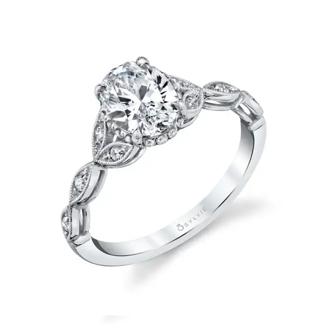 White Gold Oval Engagement Ring