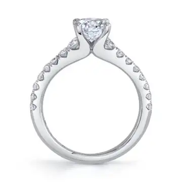 White Gold Round Cut Classic Engagement Ring - Jordane