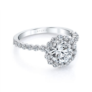 Round Cut Classic Halo Engagement Ring - Athena