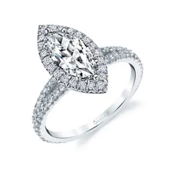 Marquise Halo Engagement Ring - Genevieve