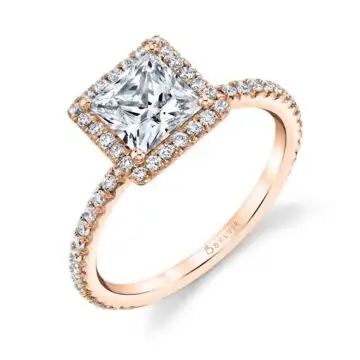 Vienna' Natural Diamonds Gold Flower Engagement Ring